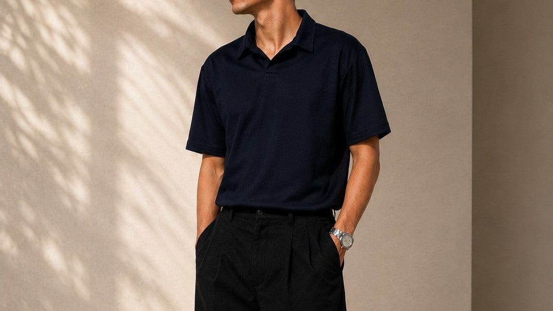 Premium Short-Sleeve Polo Shirt – Navy Blue