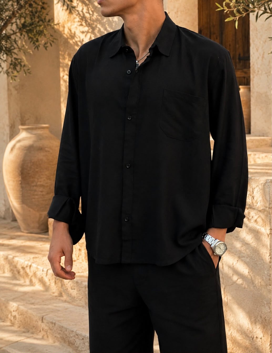 Black Linen Shirt