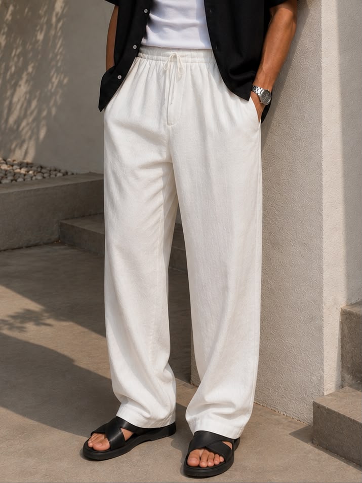 Beige Linen Pants
